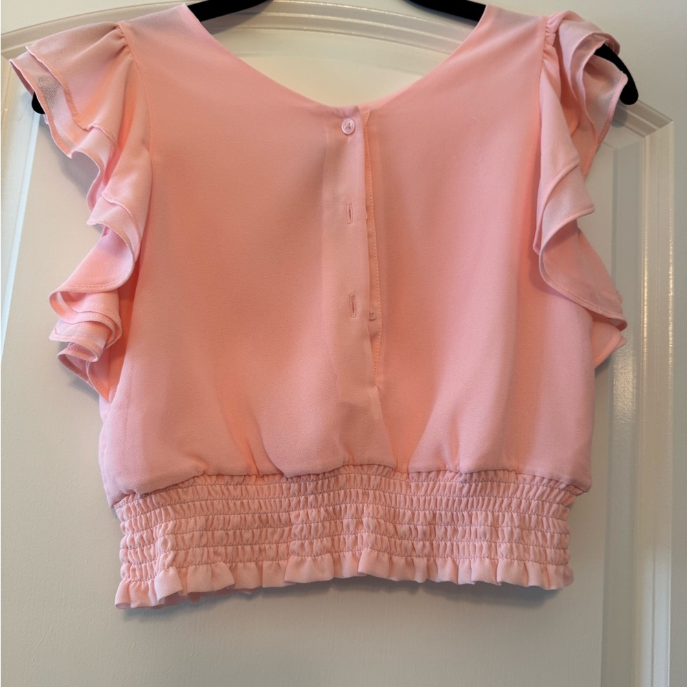 CHILDREN'S Janie and Jack Pink Flutter Sleeve Blouse